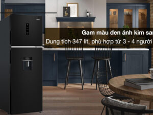 Tủ lạnh Aqua Inverter 347 lít AQR-T400FA(FB) - Gam màu đen ánh kim sang trọng, dung thích 347 lít phù hợp gia đình từ 3 - 4 người