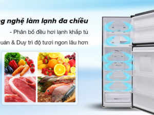 Tủ lạnh Aqua Inverter 347 lít AQR-T400FA(WFB) 4 Tủ lạnh Aqua Inverter 347 lít AQR-T400FA(FB) - Công nghệ làm lạnh đa chiều giúp phân bổ khí lạnh đều khắp ngăn tủ, bảo quản thực phẩm tối ưu