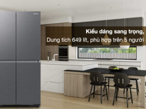 Tủ lạnh Samsung Inverter 649 lít RF59C700ES9/SV - Kiểu dáng sang trọng, hiện đại, sở hữu dung tích 649 lít thích hợp cho gia đình trên 5 thành viên