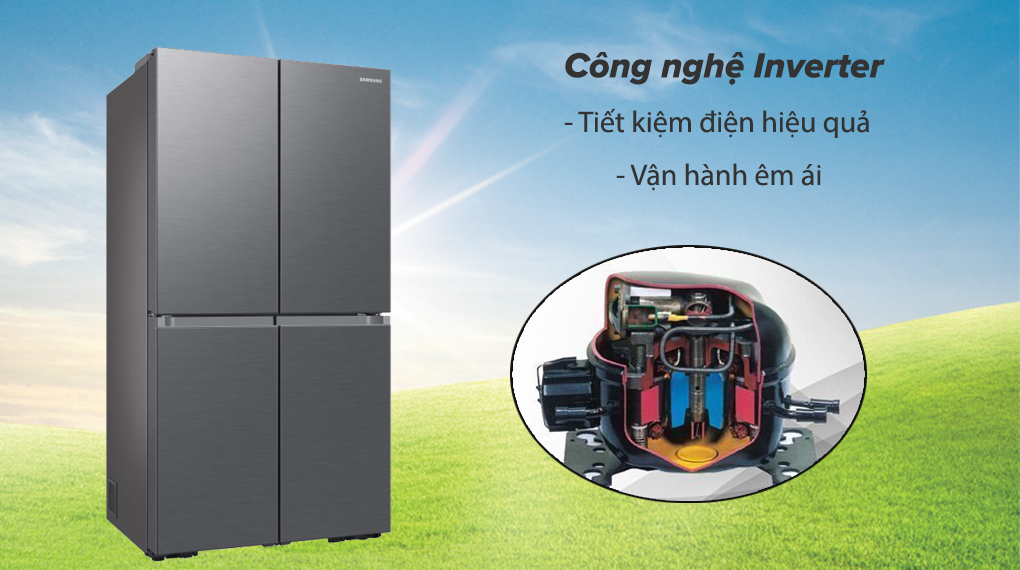Tủ lạnh Samsung Inverter 649 lít RF59C700ES9/SV - Công nghệ Inverter tiết kiệm điện hiệu quả và vận hành êm ái