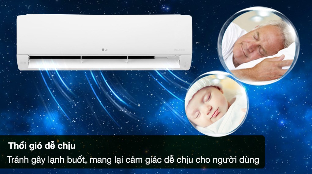 Máy lạnh LG Inverter 2 HP V18WIN1 - Thổi gió dễ chịu mang lại giấc ngủ ngon, tránh cảm giác lạnh buốt