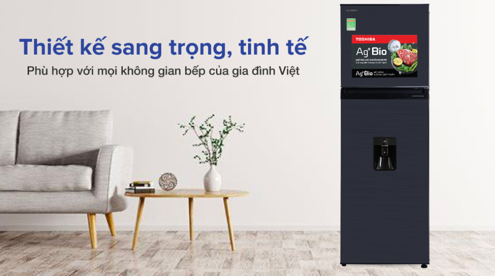 Tủ lạnh Toshiba Inverter 249 lít GR-RT325WE-PMV(06)-MG - Thiết kế thanh lịch