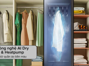 Tủ chăm sóc quần áo thông minh Samsung Bespoke AirDresser 5 móc DF10A9500CG/SV 4 Tủ Chăm Sóc Quần Áo Thông Minh Samsung DF10A9500CG/SV - Công nghệ AI Dry & Heatpump giữ bền màu sợi vải
