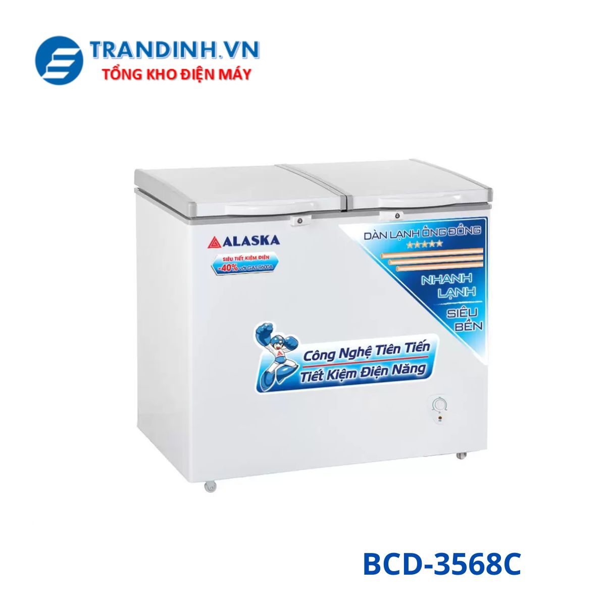 Tủ đông Alaska BCD-3568C | 208L 2 ngăn 2 cánh