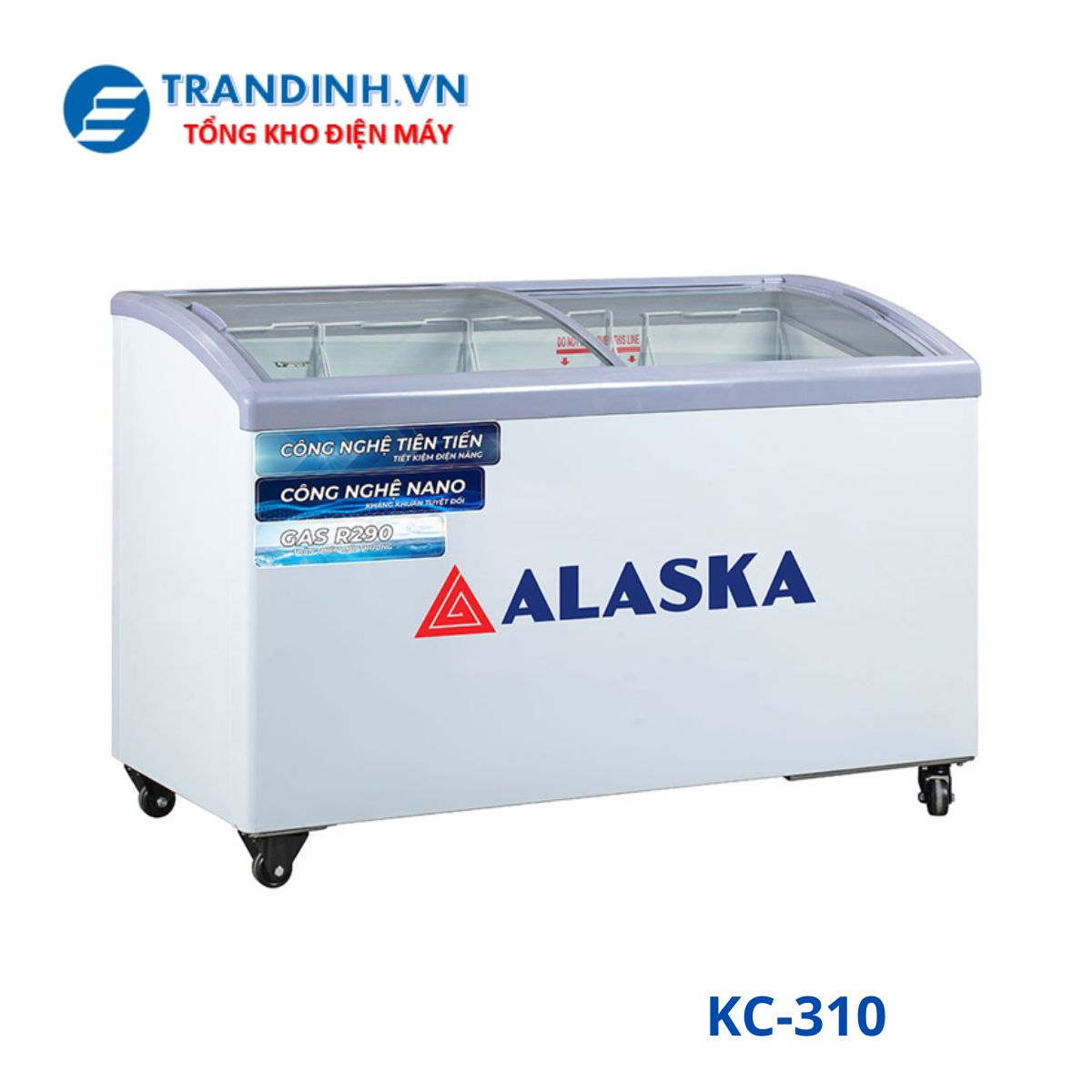 Tủ đông kính Alaska KC-310 | 445L 1 ngăn 2 cánh lùa