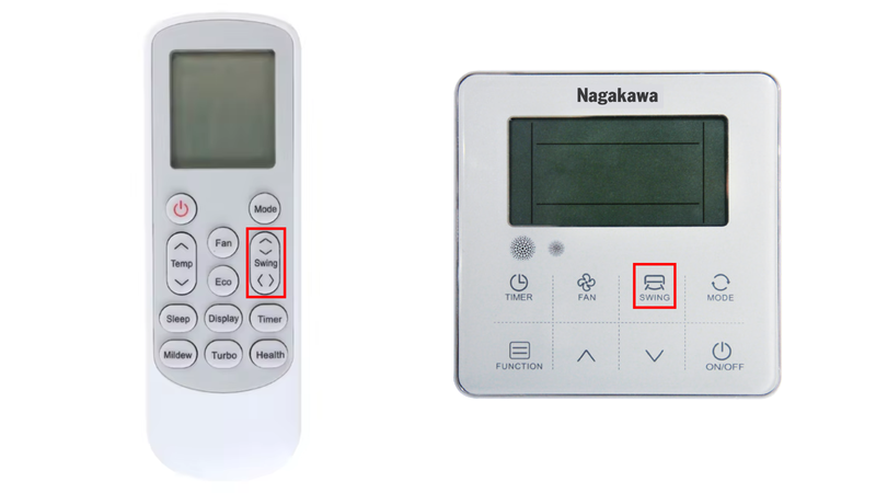 bam nut swing de chinh huong gio may lanh nagakawa