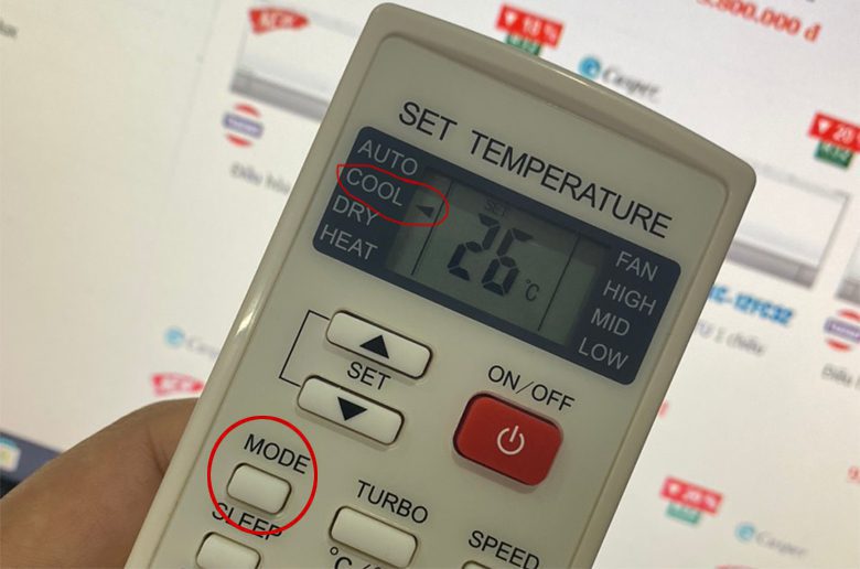 Chọn chế độ làm lạnh COOL