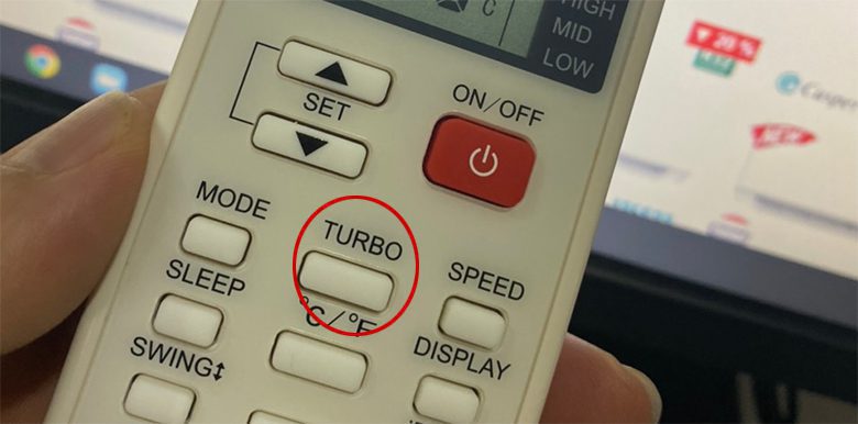 Cách bật điều hòa Casper mát nhất - nhấn nút TURBO